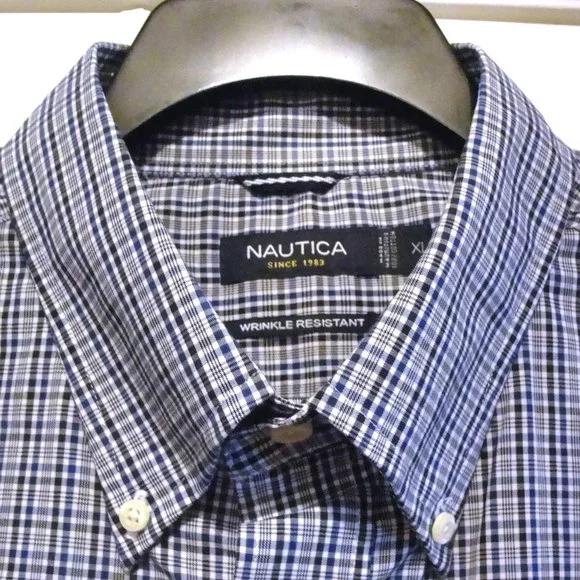 slim fit dress slacks Nautica Mens Wrinkle-Resistant Plaid Long Sleeve Shirt – ShopCGX